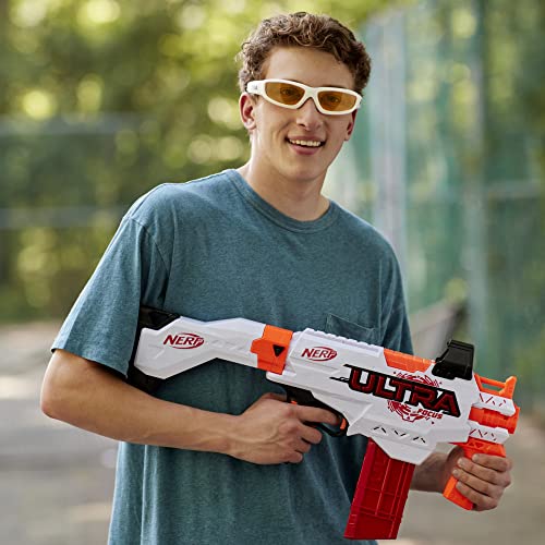 Nerf Ultra Focus Motorized Blaster, 10 AccuStrike Ultra Darts, Clip, Stock, Compatible Only with Nerf Ultra Darts