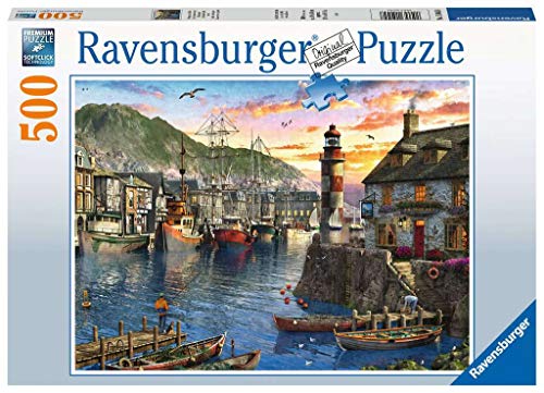 Ravensburger Sunrise at The Port 500 Piece Jigsaw Puzzle for Adults and Kids Age 10 Years Up