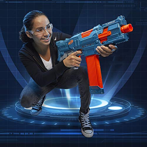 Nerf Elite 2.0 Turbine CS-18 Motorised Blaster, 36 Nerf Darts, 18-Dart Clip, Built-In Customising Capabilities