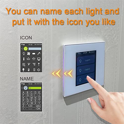 LANBON LCD 1/2/3Gang Smart Light Switch L8-HS,for Whole House Use, 2 Way,by Mesh Wifi,Supports Alexa&Google Home, Need Neutral Wire