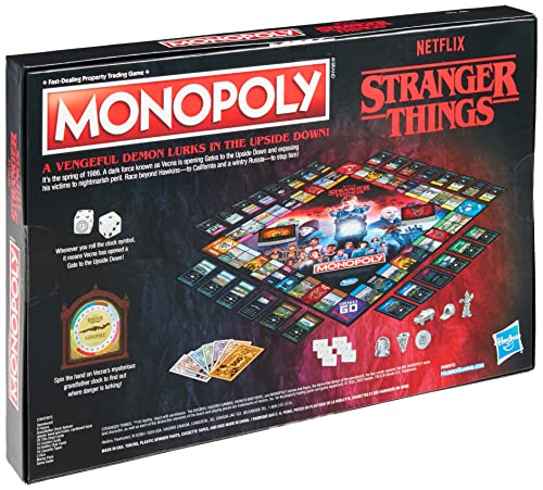 Monopoly: Netflix Stranger Things Edition Board Game for Adults and Teens Ages 14+, Game for 2-6 Players, Inspired by Stranger Things Season 4, F2544