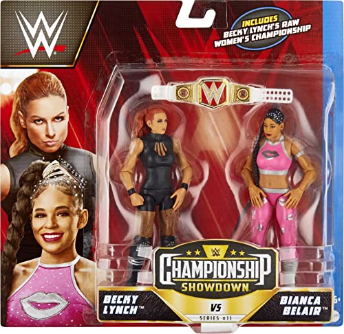 Mattel WWE Becky Lynch vs Bianca Belair Championship Showdown Action Figure 2-Pack with RAW Women's Championship, 6-inch