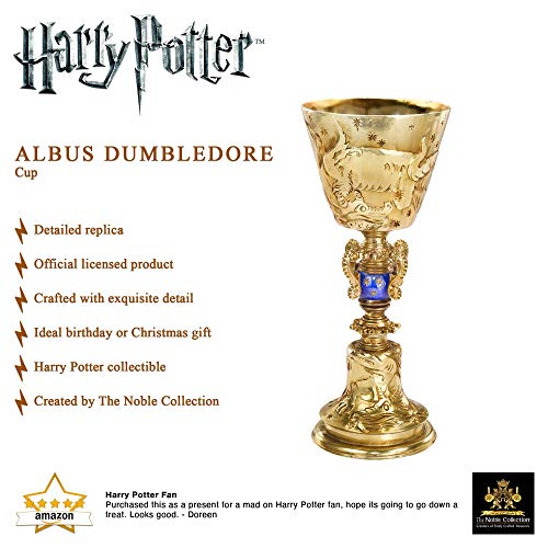 The Noble Collection Harry Potter Dumbledore Cup - Approx 6.7in (17cm) Shining Goblet Replica - Officially Licensed Harry Potter Film Set Movie Props Gifts