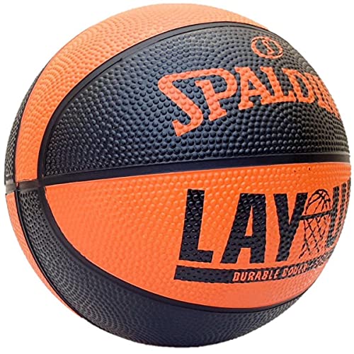 Spalding - Layup Basketball - Size 3 - Basketball - Certified Ball - High Durability - Indoor and Outdoor - Non-Slip - Excellent Grip, Orange, 6