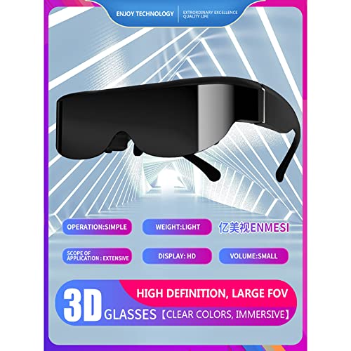 CYLZRCl VR Headset,Virtual Reality Glasses,Virtual High-definition Giant Screen Mobile Cinema Split Mobile Phone Extension Screen Head Mounted Display VR Smart Video Glasses (Color : Svart)