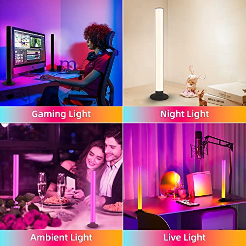 Smart LED Light Bars, Gaming Lights RGB Flow Light Bars 16 Million Colors Multiple Lighting Effects TV Backlights, Remote Control and App Control, Music Sync for PC, Room Decorative, Ambient Lighting