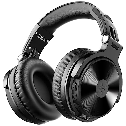 OneOdio Bluetooth Headphones Over Ear, Studio Level Sound Quality, 110 Hrs Playtime Bass Boosted Soft Memory Protein Earmuffs Foldable wireless Headphone with Mic for Cell Phone PC Music