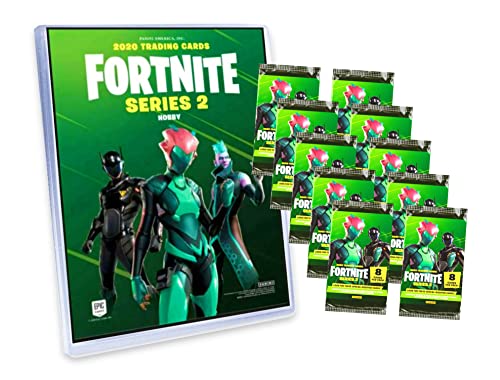 Panini Fortnite Cards Series 2 Trading Cards - Trading Cards (1 Folder + 10 Boosters)