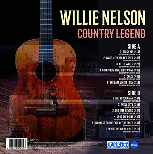 Willie Nelson-Country Legend, 12" Vinyl,180 Gram, LP Record, Label: MUSICBANK