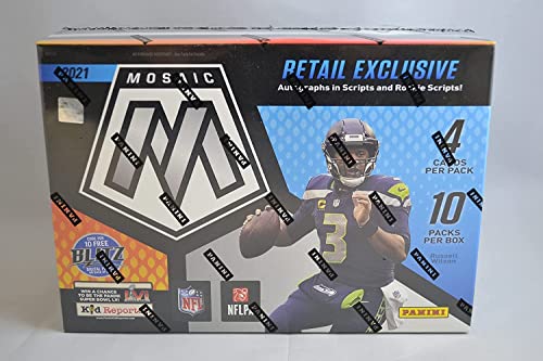 2021 Panini NFL Mosaic Football Trading Card Mega Box (Reactive Yellow Parallels)