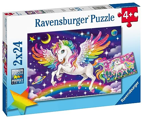 Ravensburger 5677 Unicorn & Pegasus Jigsaw Puzzles for Kids Age 3 Years Up-Toddler Toys-2x 24 Pieces