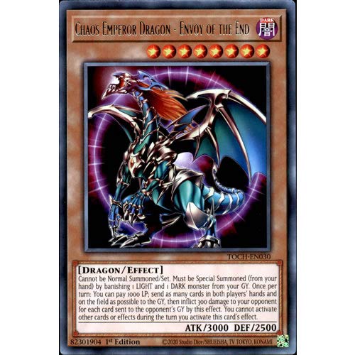 TOCH-EN030 1st Ed Chaos Emperor Dragon - Envoy of the End Rare Card Toon Chaos Single Card