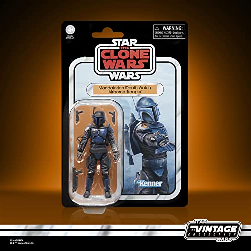 Star Wars Hasbro The Vintage Collection Mandalorian Death Watch Airborne Trooper Toy 3.75-Inch-Scale The Clone Wars, Multicolor, (F5630)