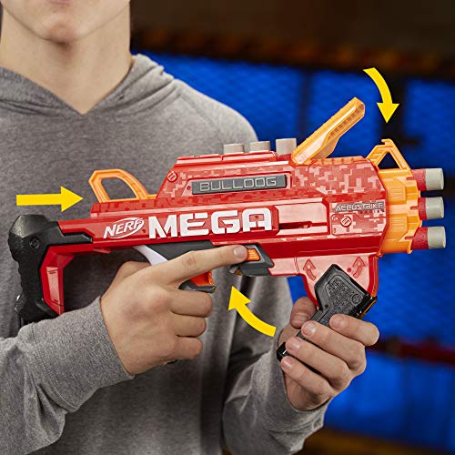 NERF E2657F07 Mega Bulldog Foam Blaster, Brown, Standard