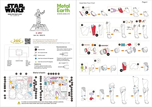 Metal Earth Star Wars C-3PO 3D Metal Model Kit Bundle with Tweezers Fascinations