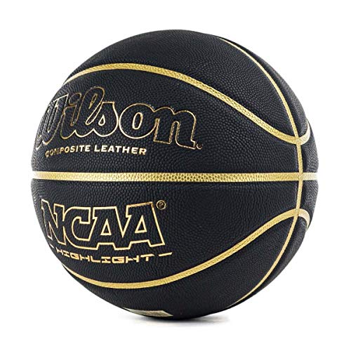 Wilson Men's NCAA Highlight Basketball, Black/Gold, Official