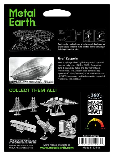 Metal Earth GRAF Zeppelin 3D Metal Model Kit Bundle with Tweezers Fascinations