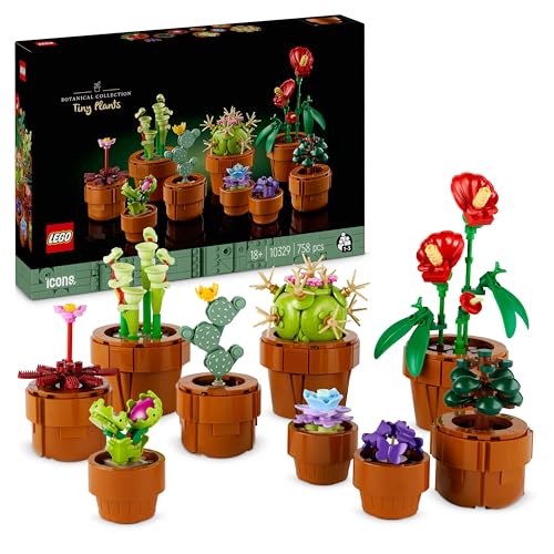 LEGO 10329 Icons Tiny Plants Set, Artificial Flowers in 9 Buildable Teracotta-Coloured Pots, Botanical Collection, Home Decor Accessory, Birthday Gift Idea for Her, Him, Wife or Husband