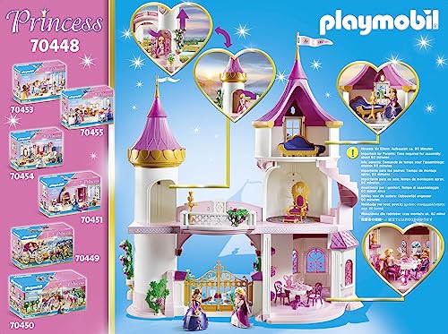 Playmobil 70448 Large Princess Castle, A two-storey castle with accessible golden gates, Magical world for princes and princesses, fun imaginative role play, playset suitable for children ages 4+