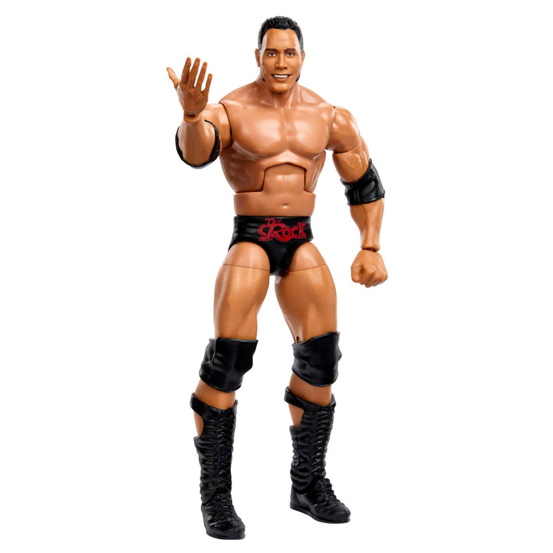 WWE Action Figures, WWE Elite The Rock Figure with Accessories, Collectible Gifts, HKN81, 6 inch