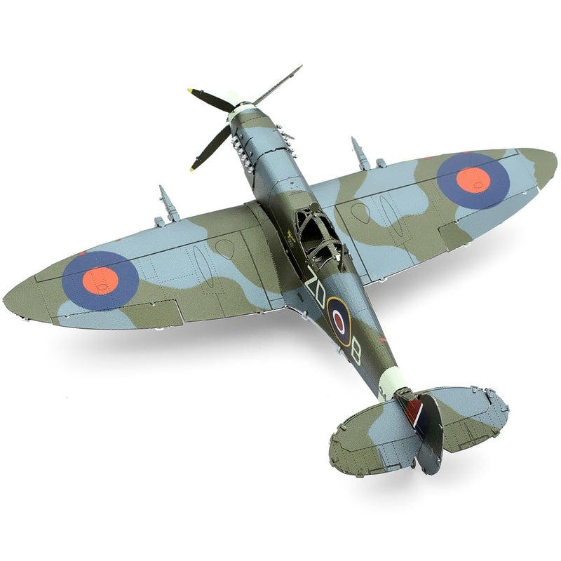 Fascinations Metal Earth Supermarine Spitfire Color 3D Metal Model Kit Bundle with Tweezers