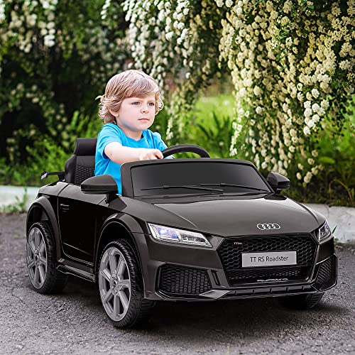 HOMCOM 12V Kids Ride On Car w/Rechargeable Battery, Remote Forward Reverse, LIGHTS, Horn, MP3 Player, Seatbelt - Black