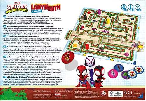 Ravensburger Spiderman and His Amazing Friends Junior Labyrinth - The Moving Maze Family Board Game for Kids Age 4 Years Up [Amazon Exclusive]