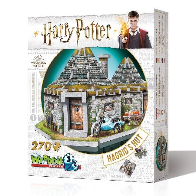 Wrebbit3D HOGHAG Hagrid's Hut Harry Potter Puzzle, Multicolor, (270-Piece)