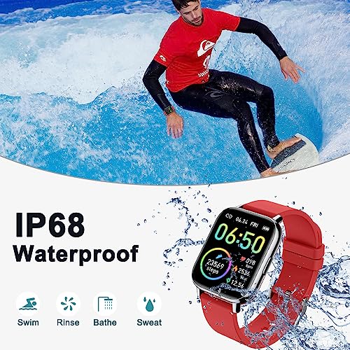 Smart Watch, Fitness Tracker 1.69" Touch Screen Fitness Watch with Heart Rate Sleep Monitor, Step Counter Smart Watch for Men Women Activity Trackers IP68 Waterproof Smartwatch Sports for iOS Android