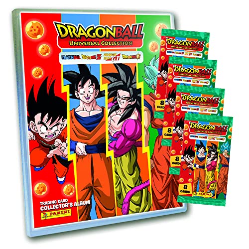 Panini Dragon Ball Cards Series 2 - Universal Collection Trading Cards - Trading Cards - 1 Portfolio Folder + 4 Boosters