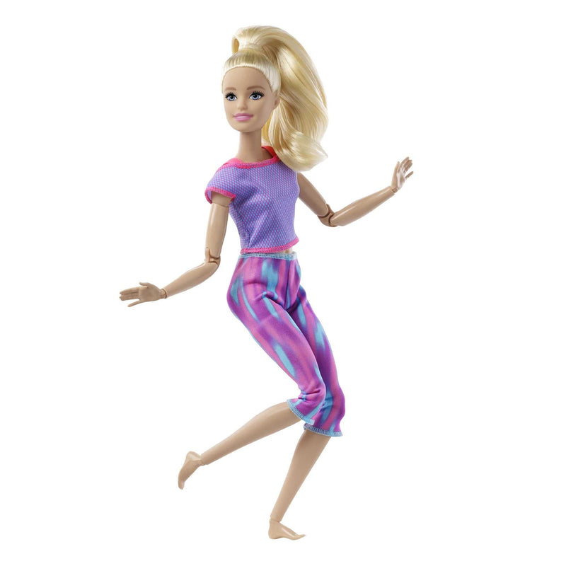 Barbie Made to Move Doll with 22 Flexible Joints & Long Blonde Ponytail Wearing Athleisure-wear for Kids 3 to 7 Years Old, GXF04