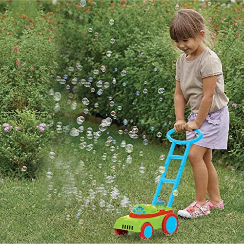 Bubble Mania Bubble Lawn Mower Toy - Friction Powered, No Batteries Required - Bubble Mower For Kids - Kids Garden Toys - Kids Toy Bubble Lawnmower - Toddler Outdoor Garden Toys For 2 Year Olds Plus