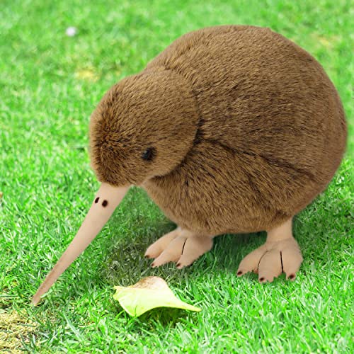 Kiwi Bird Plush Toy, Stuffed Animal Furry Kiwi Plushie Doll, Soft Fluffy Like Real Bird Hugging Toy - Present for Every Age & Occasion, L (al-01-4)