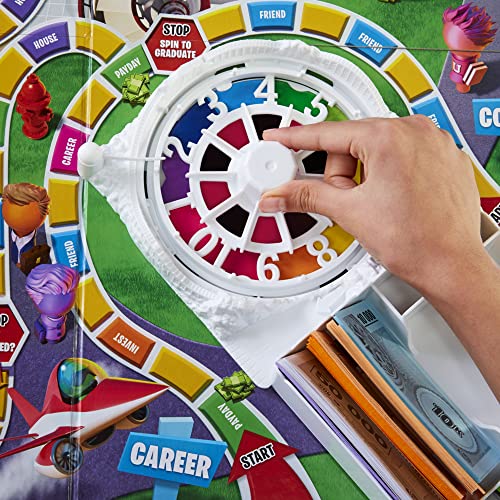 Hasbro Gaming The Game of Life Game, Family Board Game for 2 to 4 Players, for Kids Ages 8 and Up, Includes Colourful Pegs