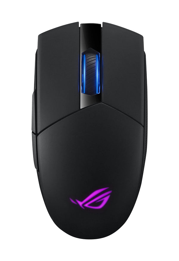 ASUS ROG Strix Impact II Wireless Gaming Mouse, 16,000 DPI, 5 Programmable Buttons, Aura Sync RGB Lighting, 2.4 GHz, Long Battery Life, Lightweight, Ergonomic, PTFE Mouse Feet, Black