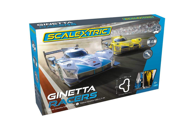 Scalextric Ginetta Racers Race Set - Electric Race Car Track Set for Ages 5+, Slot Car Race Tracks - Includes: 2x Cars, Track, 1x Powerbase & 2x Controllers - 1:32 Scale Race Sets