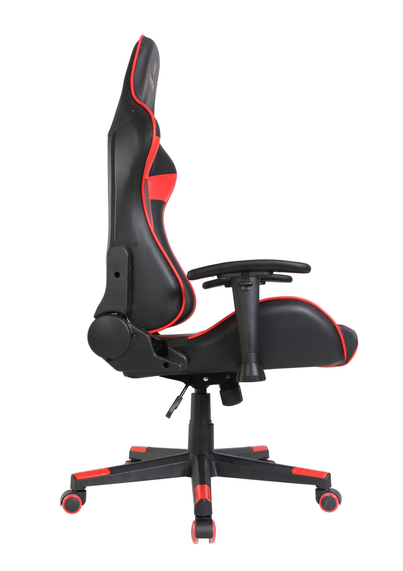 Oversteel - ULTIMET Professional Gaming Chair Leatherette, 2D Armrests, Height Adjustable, Reclining Backrest 180º, Gas Piston Class 3, Up to 120Kg, Red