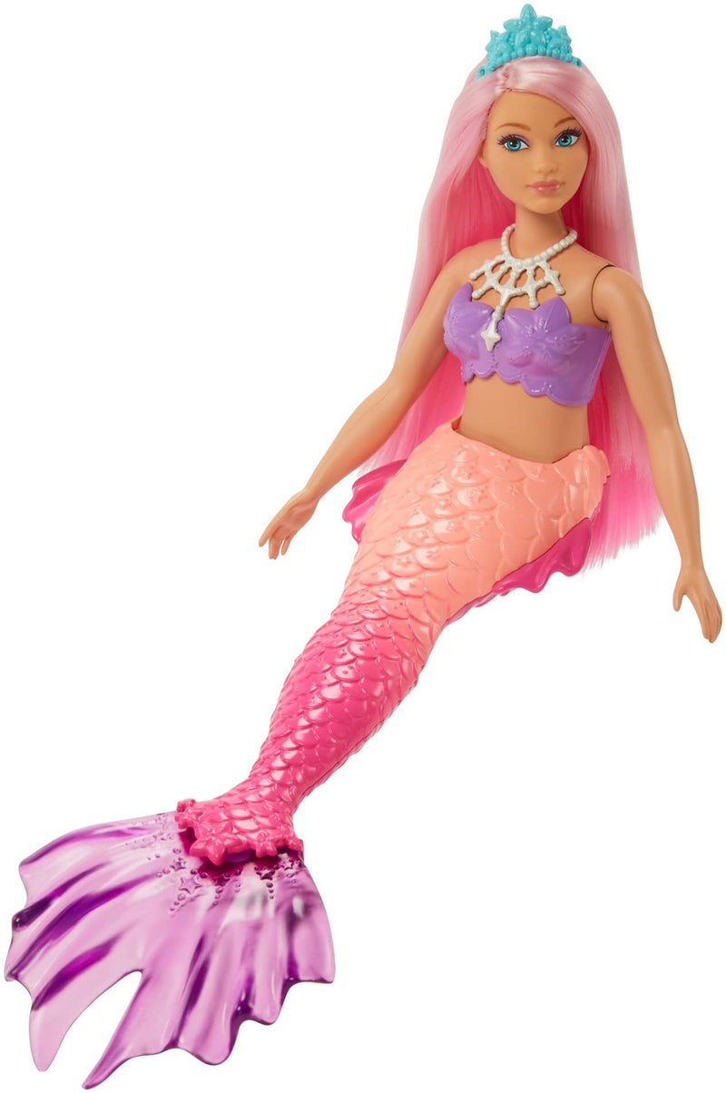 Barbie Dreamtopia Mermaid Doll (Curvy, Pink Hair) With Pink Ombre Mermaid Tail and Tiara, Toy for Kids Ages 3 Years Old and Up