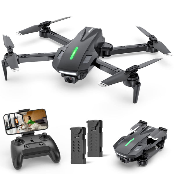 DEERC D70 Mini Drone for Kids Adults with Camera, 720P HD FPV Foldable RC Quarcopter for Boys Girls with Headless Mode, Tap Fly, 360° Flips, Voice and Gesture Control, 2 Modular Batteries