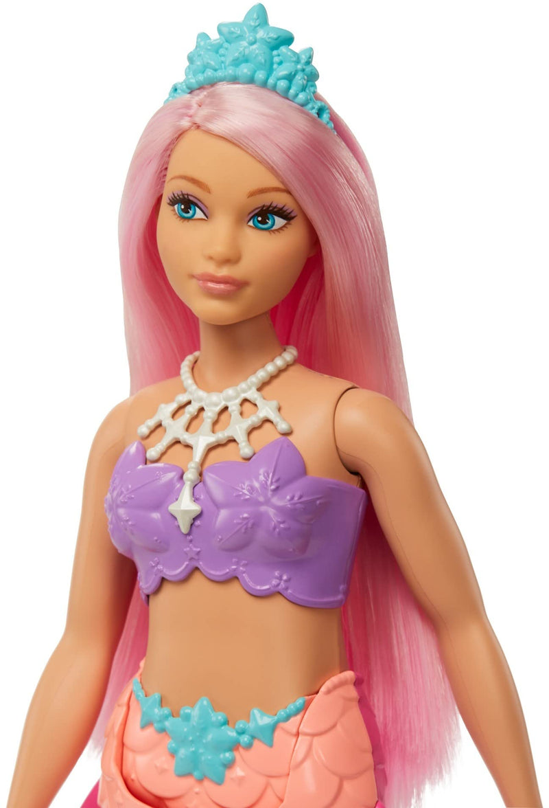 Barbie Dreamtopia Mermaid Doll (Curvy, Pink Hair) With Pink Ombre Mermaid Tail and Tiara, Toy for Kids Ages 3 Years Old and Up