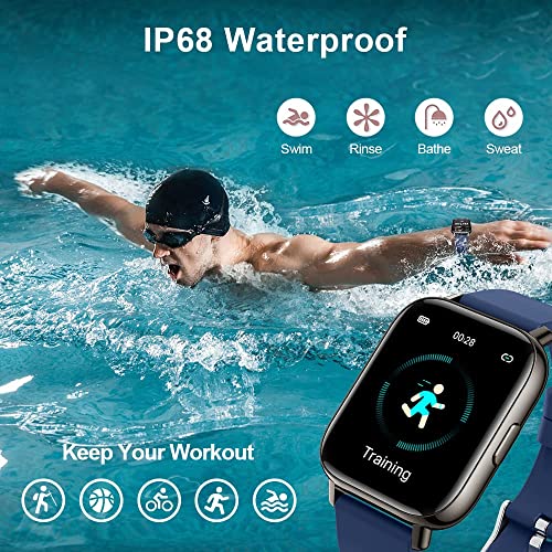 Smart Watch 2021, Fitness Tracker 1.69" Touch Screen Heart Rate Sleep Monitor, IP68 Waterproof Fitness Watch Smartwatch, 24 Modes, Pedometer Activity Trackers Smart Watch for Men Women for Android iOS