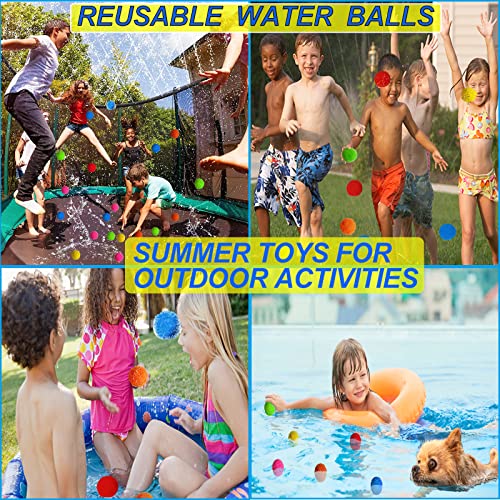 60PCS Reusable Water Balls, Water Soaker Balls for Outdoor Toys and Games,Beach Balls for Kids and Teens Boys and Girls - Summer Activities Balls for Pool and Backyard Fun