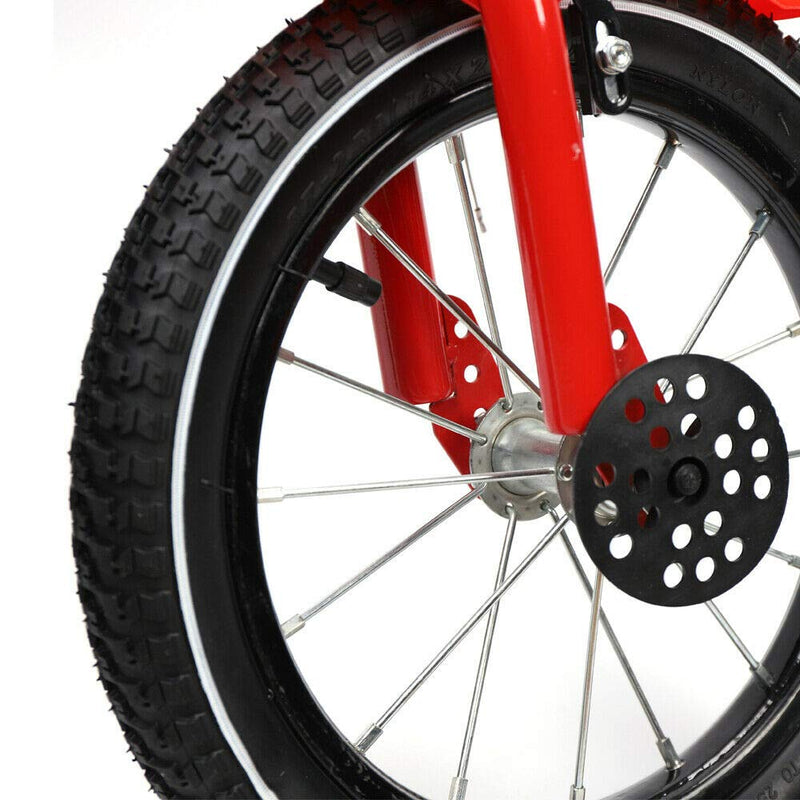 WSIKGHU Children's Bicycle 14 Inch Kids Bike Beginner Bike with Training Wheel Scarbon Steel Kids Bike Height Adjustable Kids Bike with Fenders for Kids 3-6 Years Old (red)