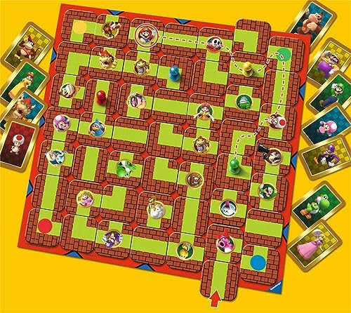 Ravensburger Super Mario Brothers Labyrinth - Moving Maze Family Board Game for Kids Age 7 Years Up - 2 to 4 Players, White