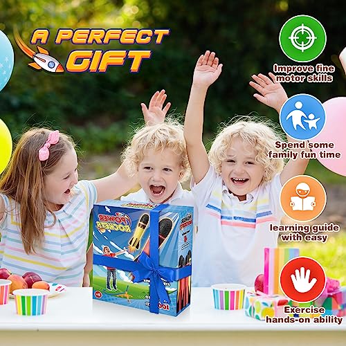 Kids Toys for 3-9 Years Old Boys, Garden Games 3-9 Years Old Boys Girls Gift Outdoor Toy Kids Garden Toys Age 3-9 Years Old Boys Stomp Toys Rocket Toys Launcher for Kids Girls Birthday Presents