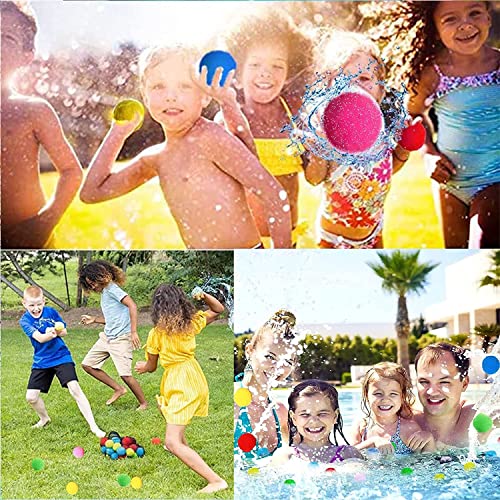 60PCS Reusable Water Balls, Water Soaker Balls for Outdoor Toys and Games,Beach Balls for Kids and Teens Boys and Girls - Summer Activities Balls for Pool and Backyard Fun