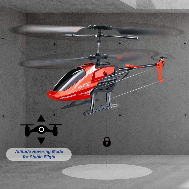 VATOS RC Helicopter, Remote Control Helicopter for Kids Altitude Hold Hobby RC Airplane with Batteries Gyro & LED Light 3.5 Channel Micro Alloy Mini Military Series Indoor Toy Gift for Boys Adults