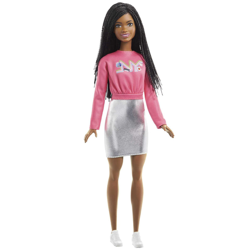 Barbie It Takes Two Barbie “Brooklyn” Roberts Doll (Braided Hair) Wearing Pink NYC Shirt, Metallic Skirt & Shoes, Gift for 3 to 7 Year Olds