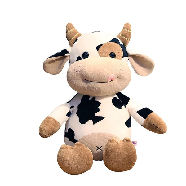 Cow Plush Toy, 40 cm Stuffed Animal Throw Plushie Pillow Doll, Soft Fluffy Friend Hugging Cushion - Present for Every Age & Occasion