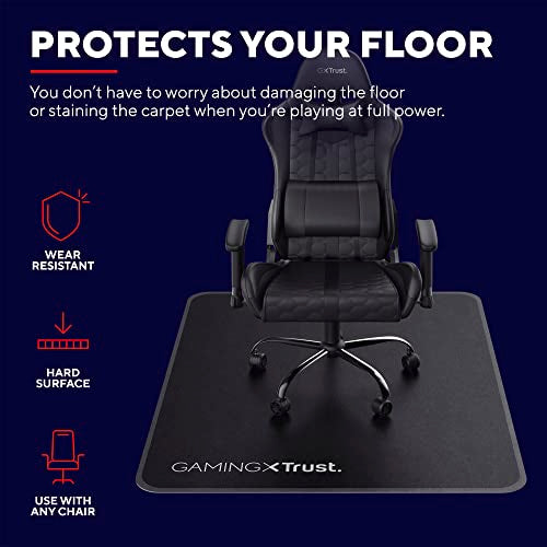 Trust Gaming GXT 715 Chair Mat 99 x 120 cm (1.20 m2), Wear-resistant Floor Protector for Carpets and Hard Floor Surfaces, Durable Mat for Gaming and Office Chairs - Black